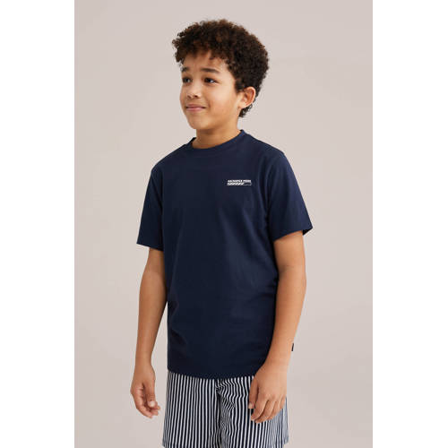 WE Fashion shortama donkerblauw (set van 2)