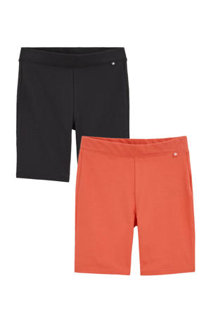 biker short - zwart/oranje (set van 2)