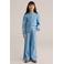 WE Fashion Blue Ridge denim gebloemde blouse light blue denim