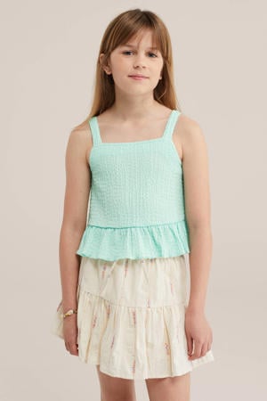 mouwloze top met textuur mintgroen