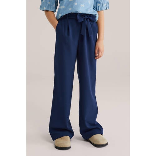 WE Fashion straight casual broek donkerblauw afbeelding