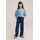 WE Fashion straight casual broek donkerblauw