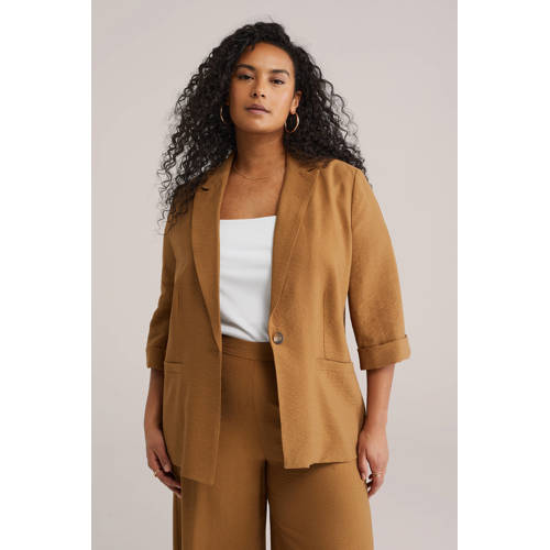 WE Fashion regular blazer camel afbeelding