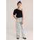 WE Fashion one shoulder top zwart met glitter