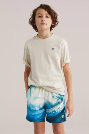 zwemshort blauw/wit