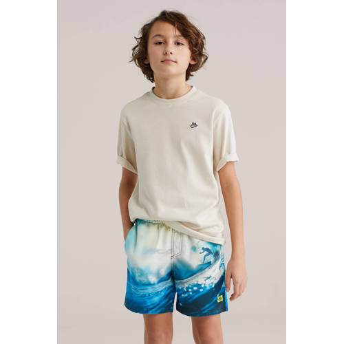 WE Fashion zwemshort blauw/wit