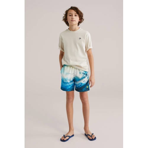 WE Fashion zwemshort blauw/wit afbeelding