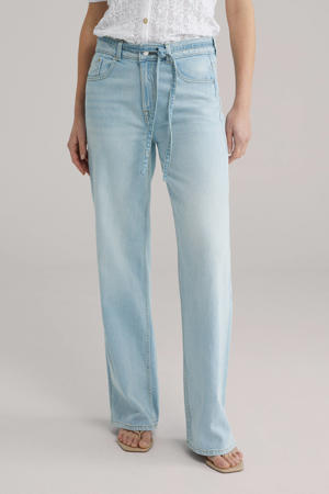 high waist wide leg jeans light blue denim
