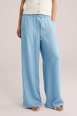 high waist wide leg jeans light blue denim