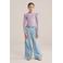 WE Fashion longsleeve rib gebreid lichtpaars