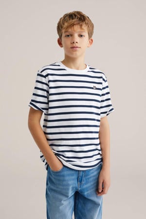 gestreepte T-shirt donkerblauw
