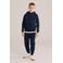 WE Fashion slim casual broek donkerblauw
