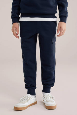 slim casual broek donkerblauw