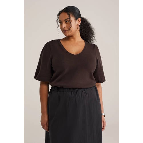 WE Fashion top donkerbruin afbeelding