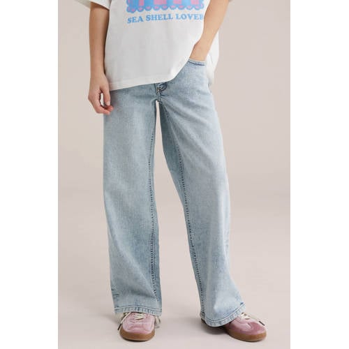 WE Fashion Blue Ridge wide leg jeans light blue denim afbeelding