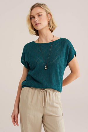 top blauw met lurex