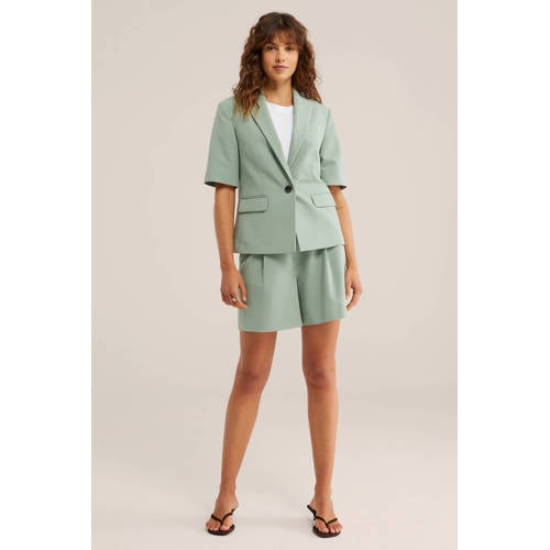 WE Fashion regular waist chino short lichtgroen afbeelding
