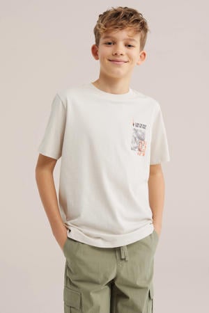 T-shirt met backprint ecru