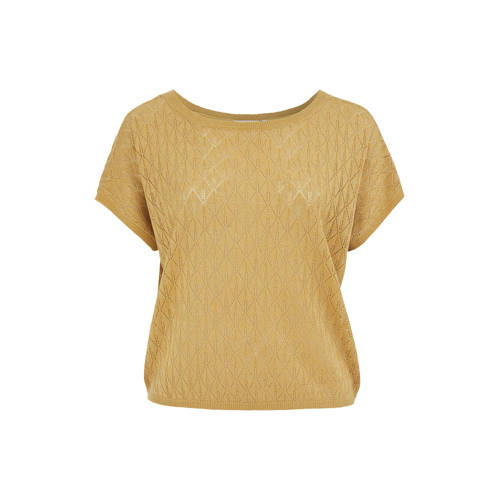 WE Fashion top geel met lurex afbeelding