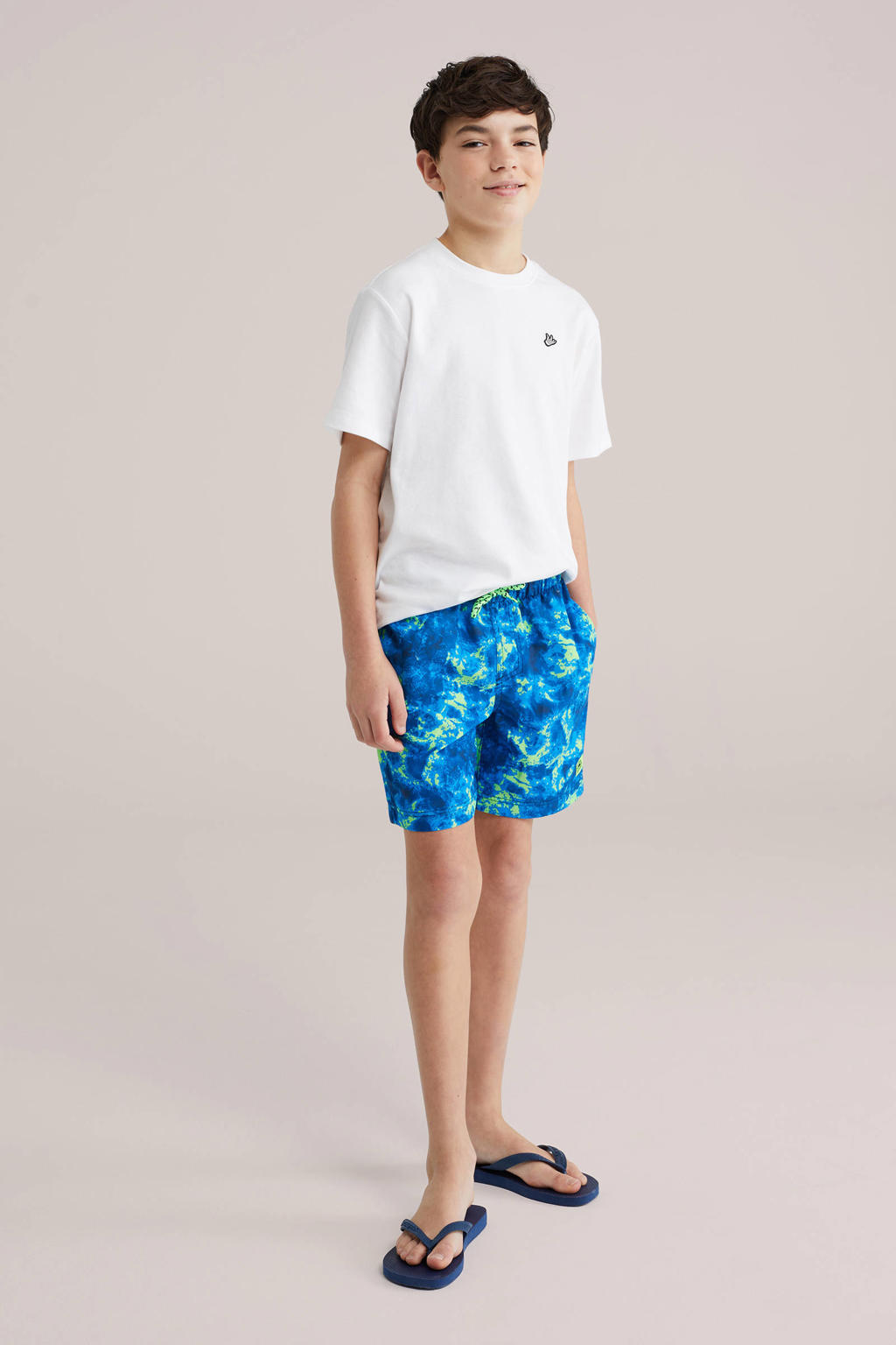 WE Fashion zwemshort blauw/groen