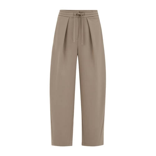 WE Fashion barrel high waist pantalon beige afbeelding