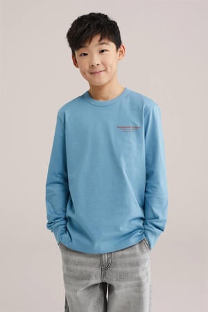 longsleeve met backprint blauw