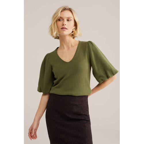 WE Fashion pullover olijfgroen afbeelding