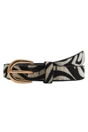 riem zebraprint zwart/ecru