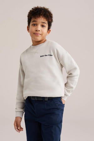 sweater met backprint beige