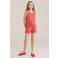 WE Fashion straight casual short roze met textuur