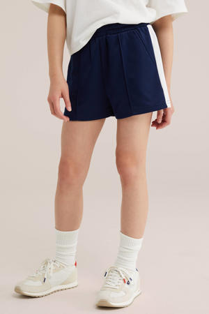 straight sweatshort donkerblauw