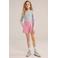 WE Fashion straight gestreepte casual short roze met textuur
