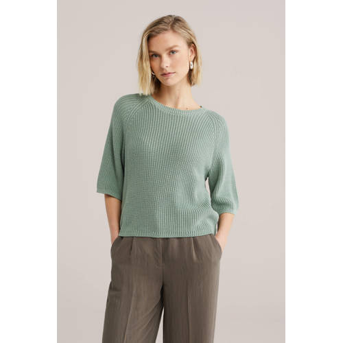 WE Fashion gebreide trui lichtgroen afbeelding