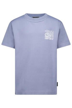T-shirt met backprint grijsblauw
