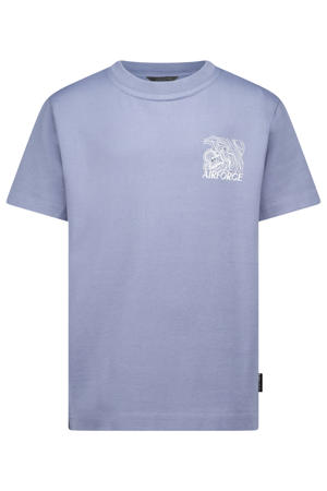 T-shirt met backprint grijsblauw