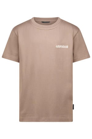 T-shirt met backprint bruin