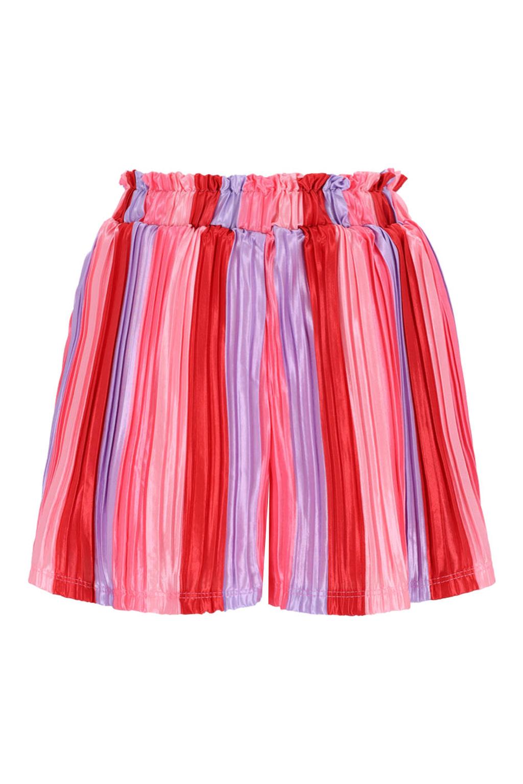 Roze, lila en rode meisjes B.Nosy relaxed gestreepte casual short van polyester met regular waist en elastische tailleband