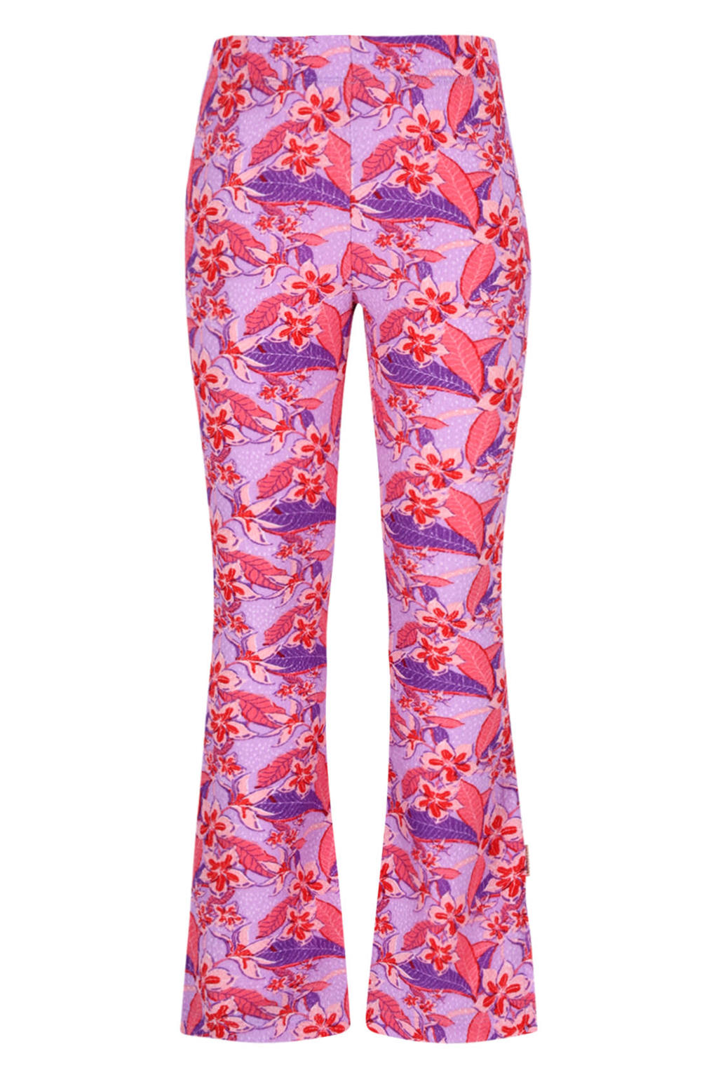 Lila, rood en paarse meisjes B.Nosy flared gebloemde legging van polyester met regular waist en elastische tailleband