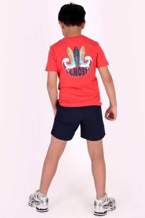T-shirt met backprint rood