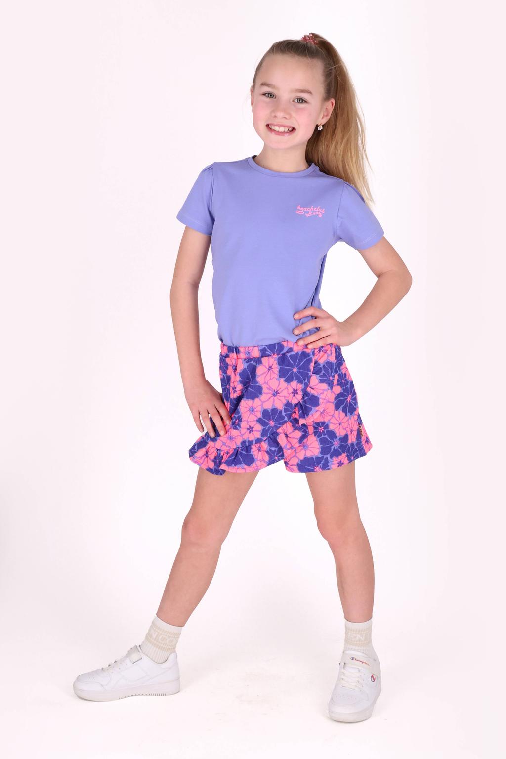 Roze en blauwe meisjes B.Nosy skort gemaakt van synthetisch materiaal en met elastische tailleband