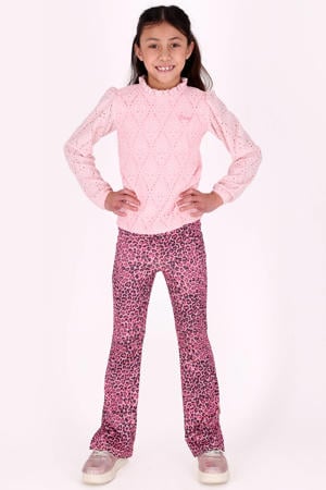 blousetop lichtroze broderie