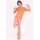 B.Nosy regular waist gebloemde flared broek oranje