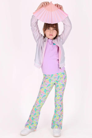 slim gebloemde legging lila