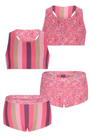 reversible halterbikini roze/multicolor