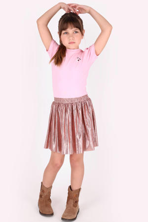midi jurk met backprint lichtroze