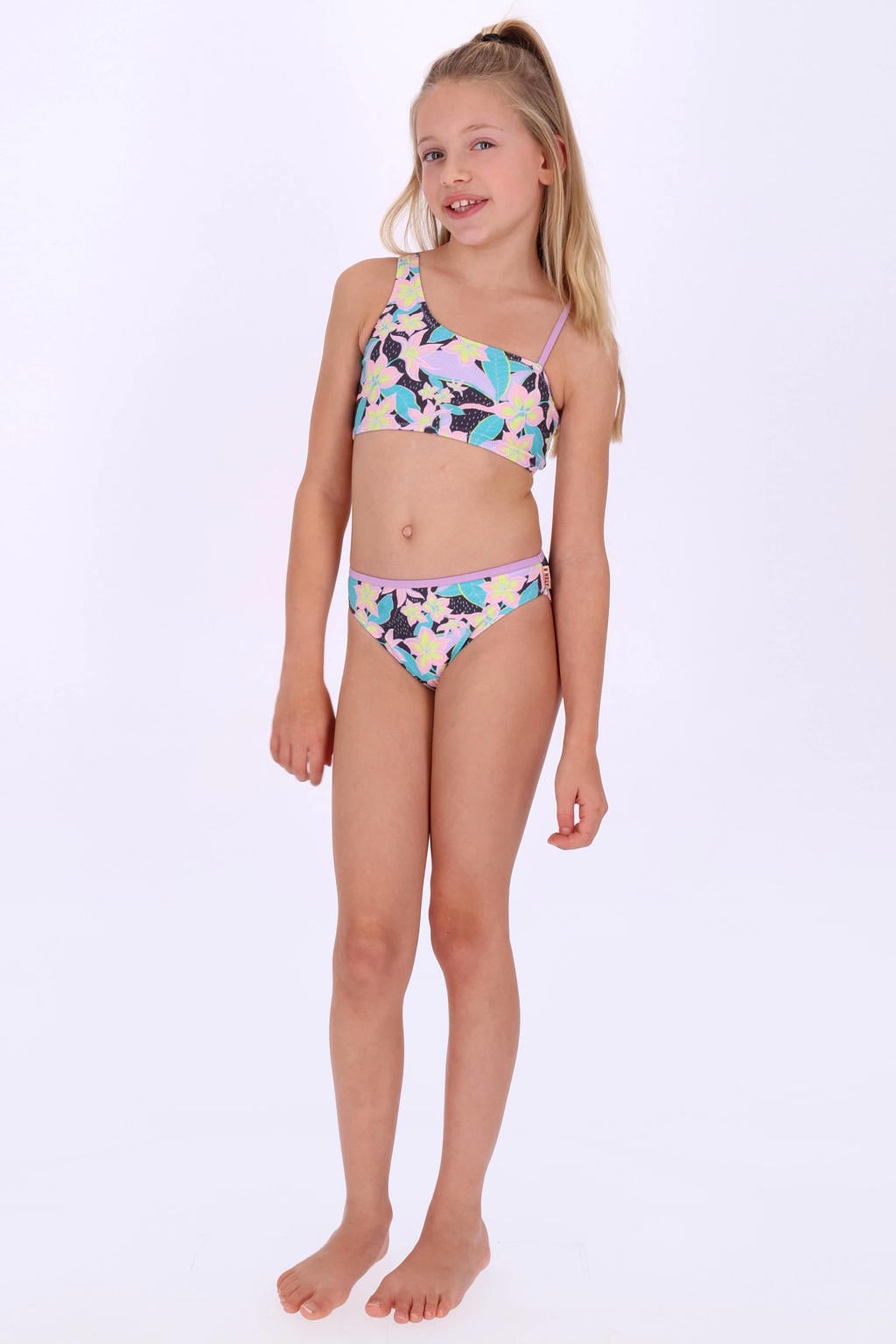 B.Nosy one shoulder bikini lila