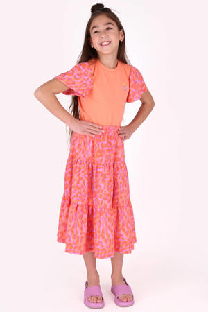 maxi rok met panterprint roze