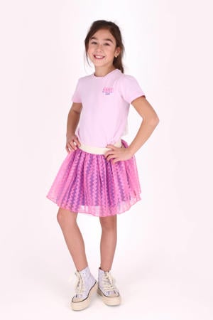 mesh korte rok roze