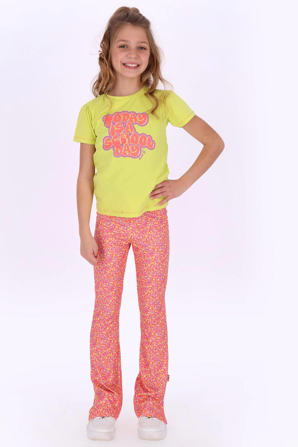 Roze meisjes B.Nosy flared legging van polyester met elastische tailleband