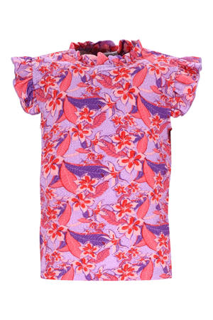 gebloemde blousetop lila
